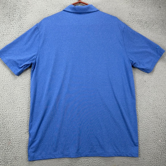 Nike Shirt Golf Polo Mens Large Blue Rugby Short Sleeve Performance Tech Stretch - Picture 2 of 10
